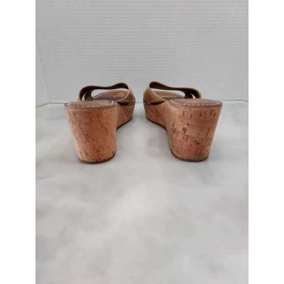 Sam Edelman Slide Wedge/Platform Tan Sandals Size 8.5M - Picture 4 of 8